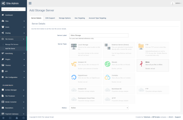 Admin Configure Server
